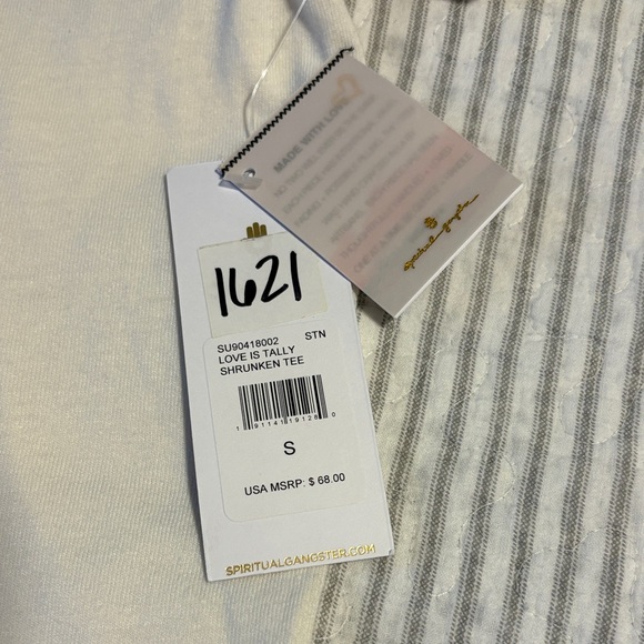 Spiritual Gangster Love is Tally Shrunken Tee ~ Small ~ Cream ~ NWT - Picture 5 of 7